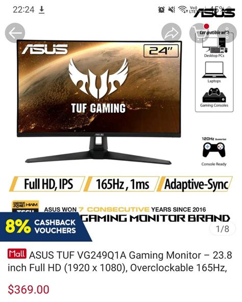 ASUS TUF GAMING monitor, Computers & Tech, Parts & Accessories, Monitor ...