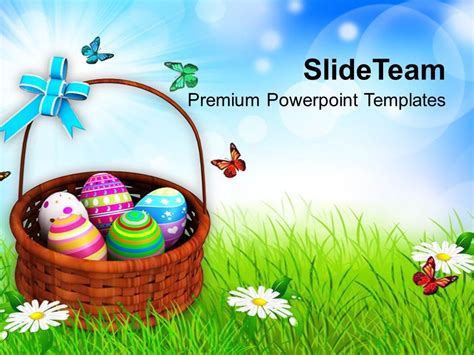 Easter Egg Clipart Colorful Painted Eggs Basket Powerpoint Templates ...