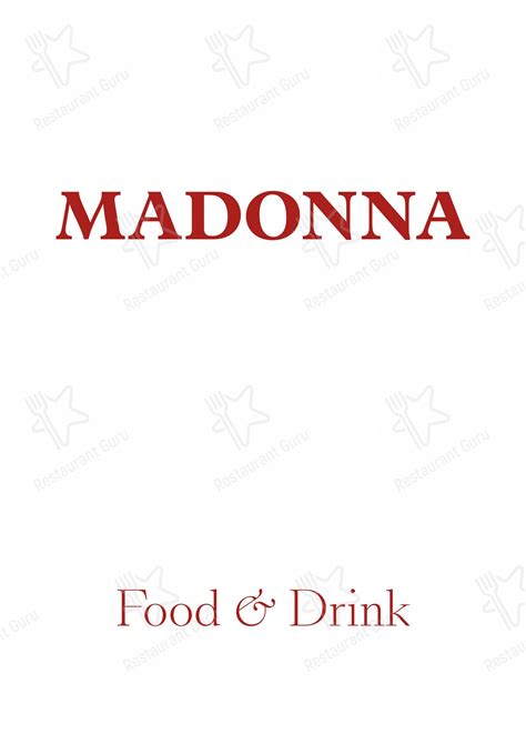 Menu at Restaurant Madonna, Helsinki