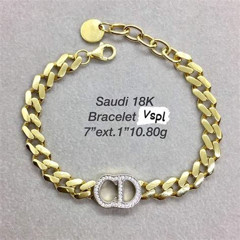 18K Saudi Gold bracelet, Women's Fashion, Jewelry & Organizers ...