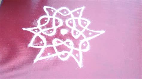 Sikku kolam / rangoli // Kolam 25 // Small kolam // Small Sikku Kolam // Kolam for beginners ...