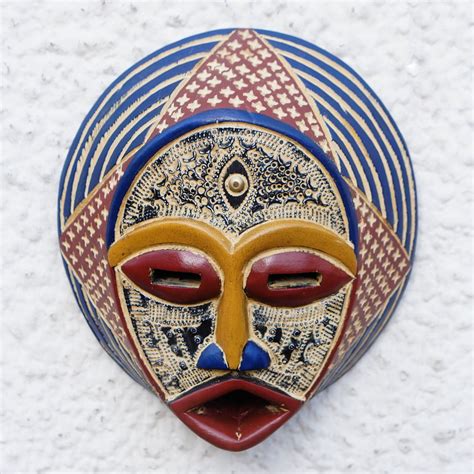 Ewe Culture African Wood Mask Handmade by Ghana Artisan - Kafuinam | NOVICA