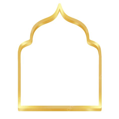 Golden Luxury Mosque Door Frame Transparent Vector, Golden Shine Yellow Door Window, Islamic ...