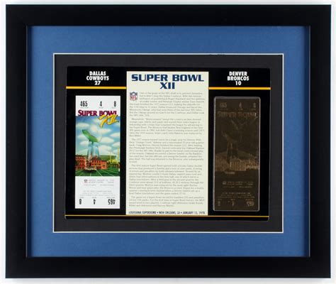 Commemorative Super Bowl XII 16x19 Custom Framed Score Card Display ...