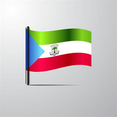 Equatorial Guinea waving Shiny Flag design vector 14246645 Vector Art at Vecteezy