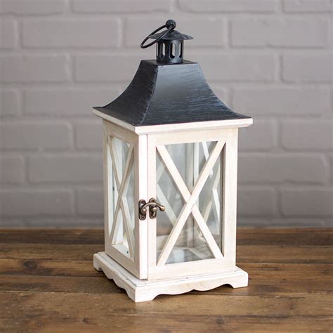 Wedding Decor Rustic Candle Lantern Wooden & Glass Shelter 14in ...