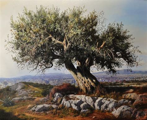 Olive Tree by Elidon Hoxha | Olive tree painting, Olive trees landscape, Landscape paintings