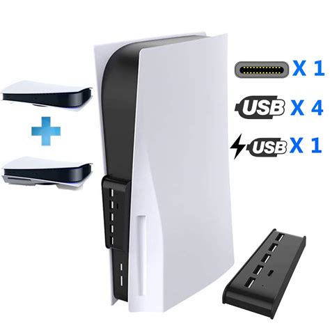 Buy PS5 Gaming Console Hub, 4 USB Port Hub,1 Charging USB Port,1 Type-C Port for PlayStation 5 ...