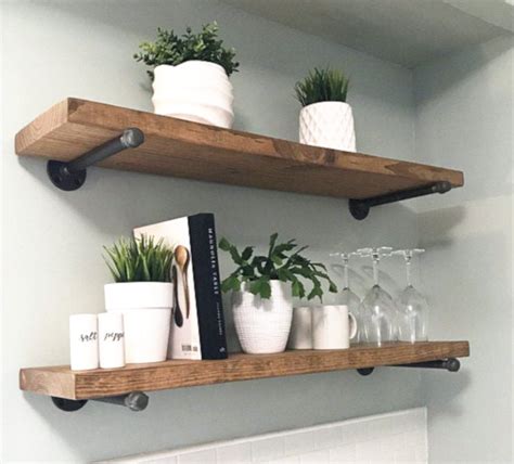 One floating shelf two shelf brackets farmhouse decor | Etsy in 2020 ...