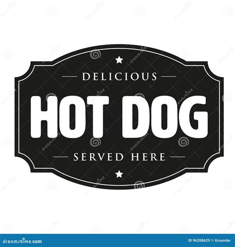 Hot dog vintage sign stock vector. Illustration of hotdog - 96208629