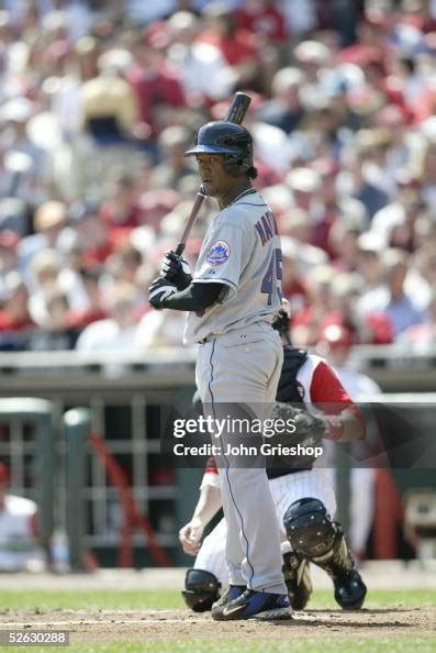 Pedro Martinez of the New York Mets pitches at the Great American ...