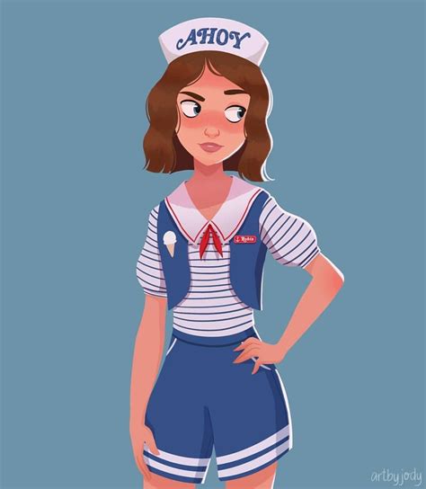 Stranger Things Robin by Jody, artbyjody, Scoops Ahoy Ice Cream, Maya Hawke, Season 3, fanart ...