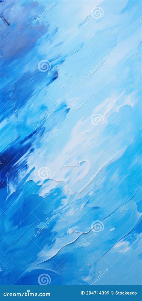 Vibrant Blue Abstract Painting with Energetic Brushstrokes Stock Illustration - Illustration of ...