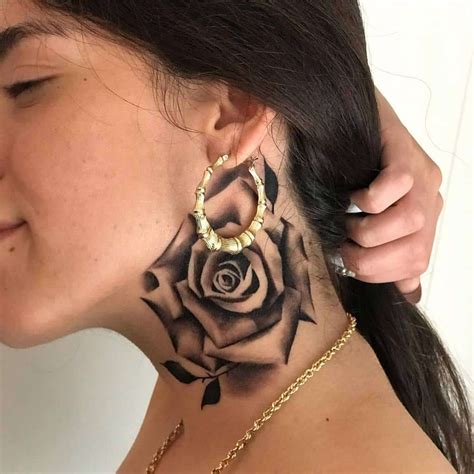 Top 71 Best Rose Neck Tattoo Ideas - [2021 Inspiration Guide]