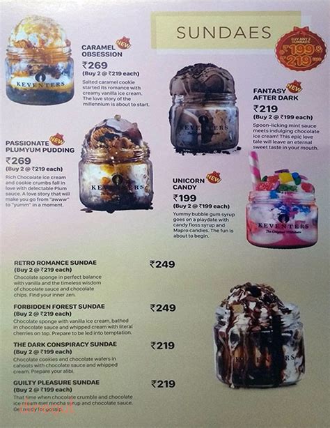 Menu of Keventers, Shamshabad, South Hyderabad | Dineout discovery