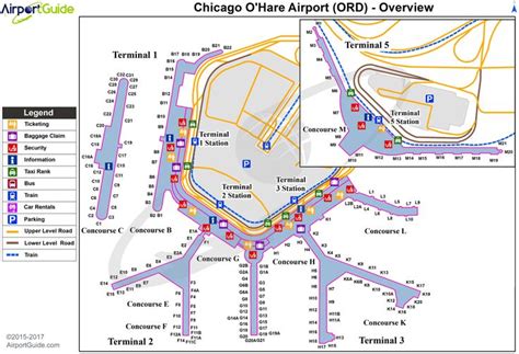 Chicago - Chicago O'hare International (ORD) Airport Terminal Map - Overview | Airport map, O ...