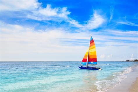 Colorful sailboat on the water