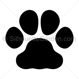 Bulldog Paw Print Silhouette