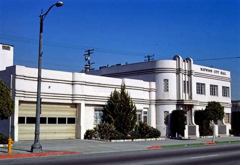 Historic Photo : 1977 Maywood City Hall, Slauson & NE Fishburn, Maywood, Los Angeles, California ...