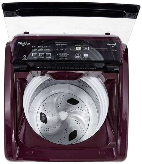 Whirlpool 7 kg Fully-Automatic Top Loading Washing Machine (WHITEMAGIC ELITE 7.0, Wine, Hard ...