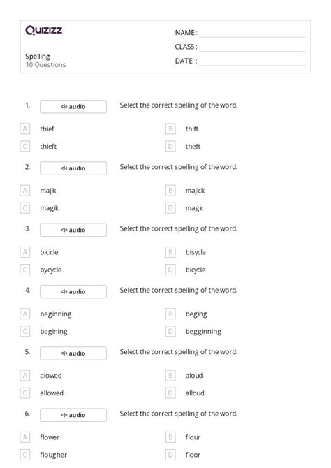 50+ Spelling worksheets for 3rd Grade on Quizizz | Free & Printable