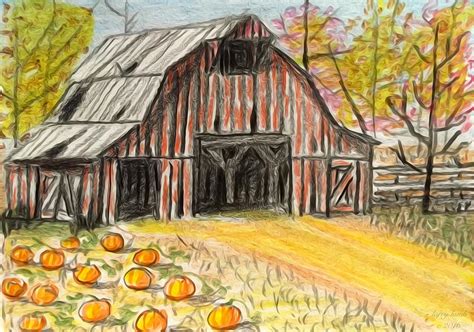 Fall barn pumpkin patch Painting by Larry E Lamb | Fine Art America