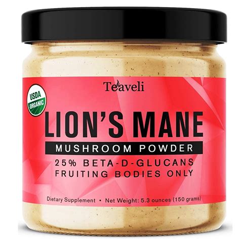 Organic Lions Mane Mushroom Powder Extract from Fruiting Bodies (150 grams)- No Mycelium ...