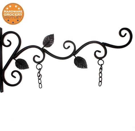 office home hanging sign bracket outdoor,black iron, Decorative black metal scroll brackets for ...