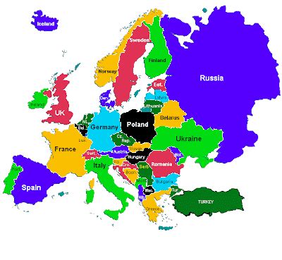 google maps europe: Map of Europe Countries