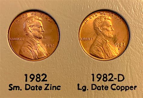 Small Date vs. Large Date Penny Differences & Values (Including The Rare 1982-D Small Date Penny ...