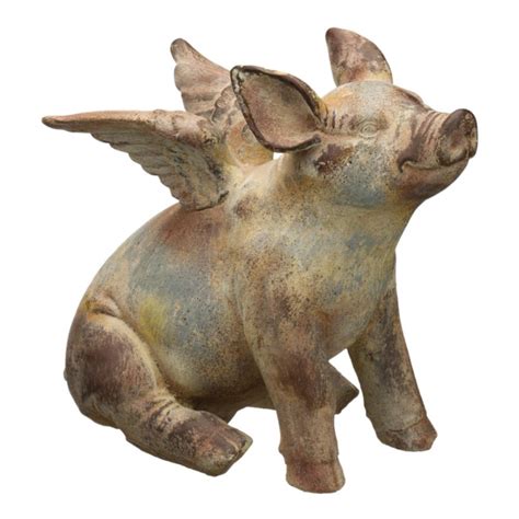 Flying Pig Statue 11 in Regal Outdoor Yard Lawn Garden Decor Weather Resistant for sale online ...