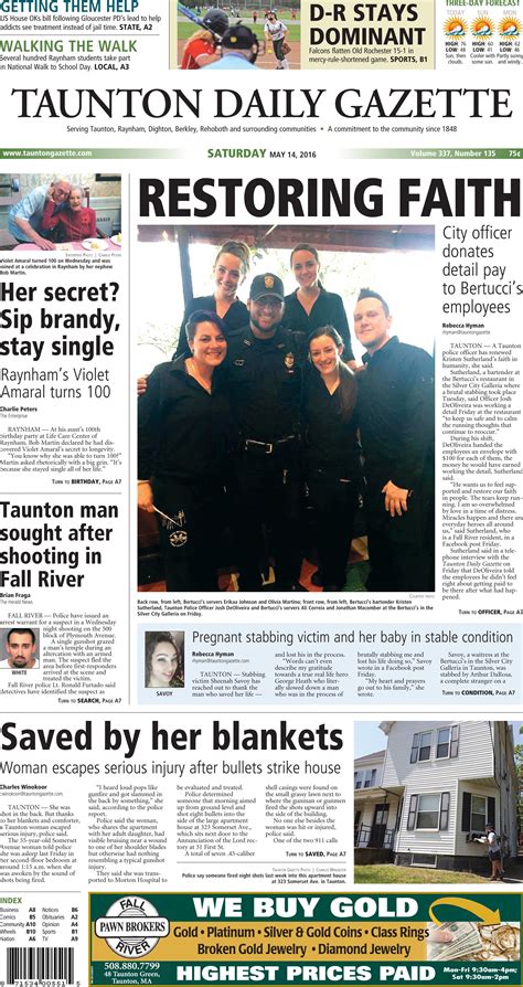 the front page of a news paper with an image of some people in black shirts