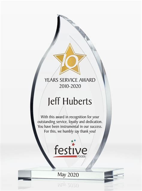 Flame Shaped Years of Service Award Plaque | Service awards, Award plaque, Award plaques