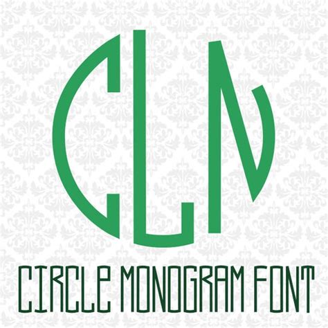 round Monogram Font Monogram Font Monogram Fonts Cricut | Etsy