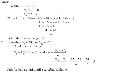 Pengertian dan Rumus Deret Aritmatika serta Contoh Soal Deret Aritmatika | Berpendidikan