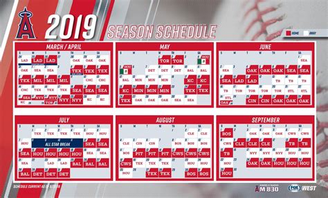 Los Angeles Angels Schedule Printable