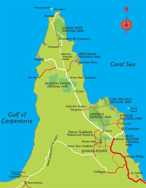 Map of Cape York Peninsula - Port Douglas Australia