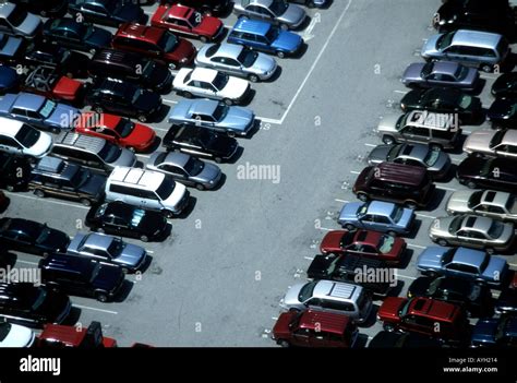 Aerial view of a Parking Lot Stock Photo - Alamy