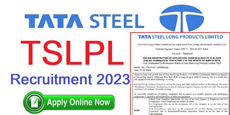 Tata Steel Recruitment 2023 ‣ Anil Sir ITI