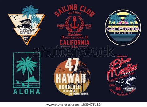 Set Edgy Surf Beach Illustrations Tshirts Stock Vector (Royalty Free) 1839475183 | Shutterstock