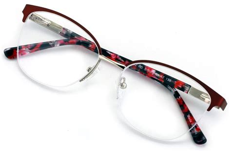 Premium Women's Round Half Rim Optical Frame Reading Glasses - Clear Lens Metal Eyeglasses ...