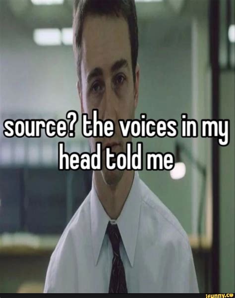 Source? the voices in my head tald me, - iFunny