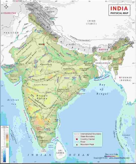 Physical Map Of India Landforms