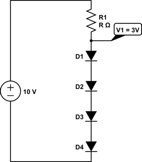 Caída de voltaje en cada diodo: conectado en serie - Electronica