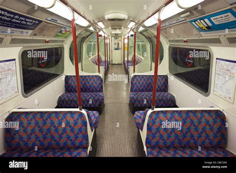 England, London, Underground Subway, Train Carriage Interior Stock Photo - Alamy