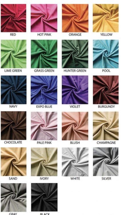 Drape color options - NPR Events and Decor Fontana CA