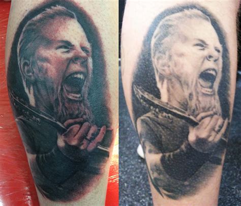 Metallica tattoo. Image left: Just tattooed Image right: Healed (With images) | Metallica tattoo ...