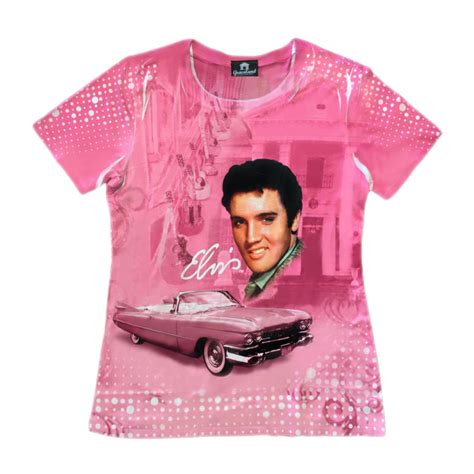 Elvis Presley Pink Classic Car Sublimated Women's T-Shirt - Graceland ...