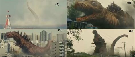 Evolution of Shin Godzilla (A) Stage-1 (B) Stage-2 (C) Stage-3 and (D ...