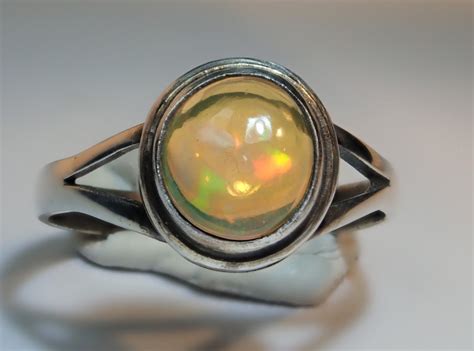 6 sz Mexican Water Opal Sterling Silver Ring